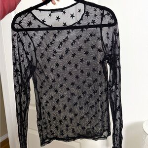 SOLD Zara Black Sheer Star Blouse